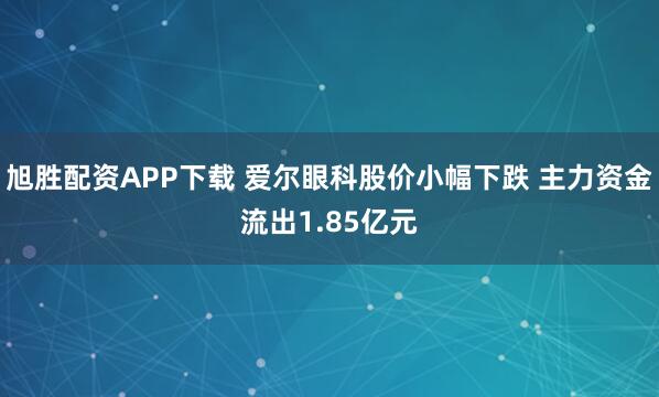 旭胜配资APP下载 爱尔眼科股价小幅下跌 主力资金流出1.85亿元